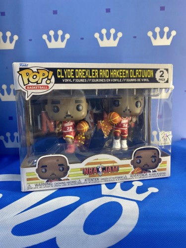 FUNKO POP<NBA JAM>火箭隊-奥拉祖雲Hakeem Olajuwon & 德士拿Clyde Drexler_8-BIT-No.2Pack