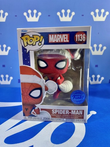 FUNKO POP<MARVEL>聖誕帽蜘蜘俠-NO.1136